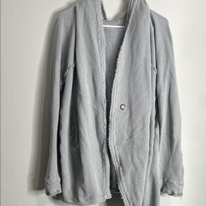 Free People Light Gray Textured Sweater